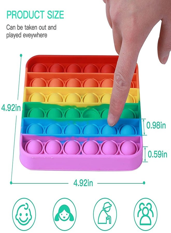 STOFFIER GARTEN Pop It Fidget Toys, pop it Fidget Toy Set | pop its Fidget Toys, Fidget Toys pop it Rainbow, pop it Toy, | poppit Fidget Toy, Rainbow pop it, Push pop Bubble Fidget Toy (Square) - Image 2
